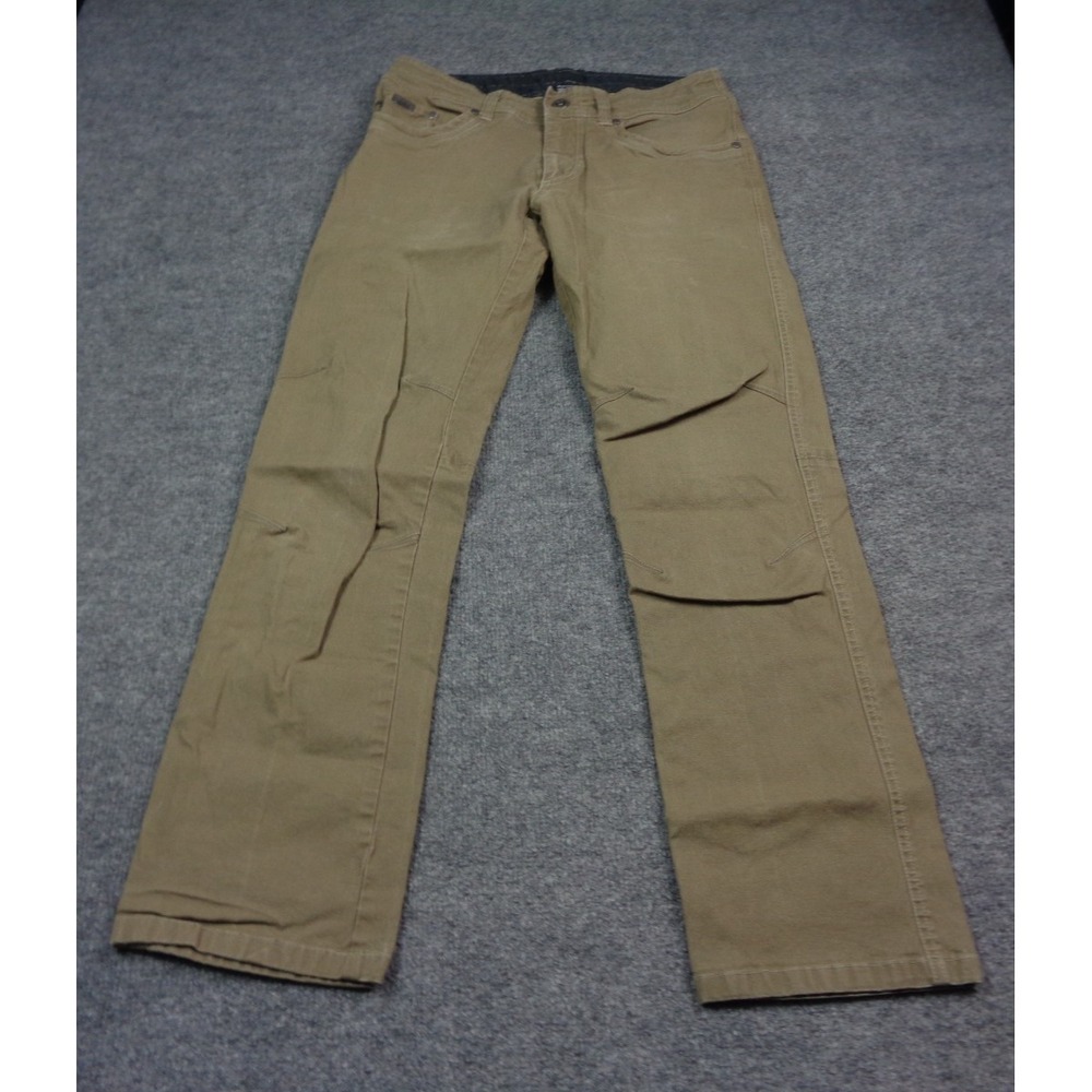 Kuhl Kanvus Jean Mens 30x32 Brown Stretch Canvas Articulated Knee Hiking Pants